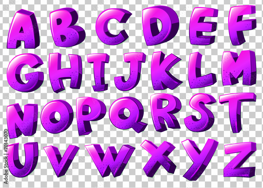 Purple letters of the alphabet Purple letters of the alphabet