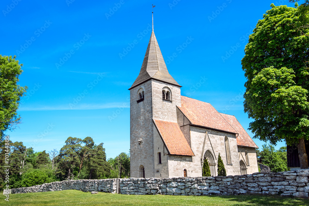 Bro church - a typical medieval church in Gotland, Sweden