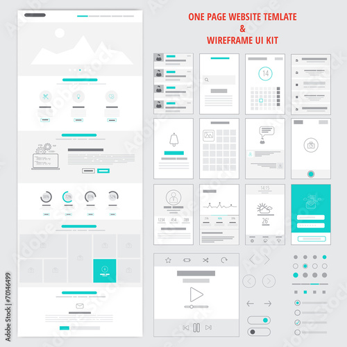 Fllat responsive one page website template photo