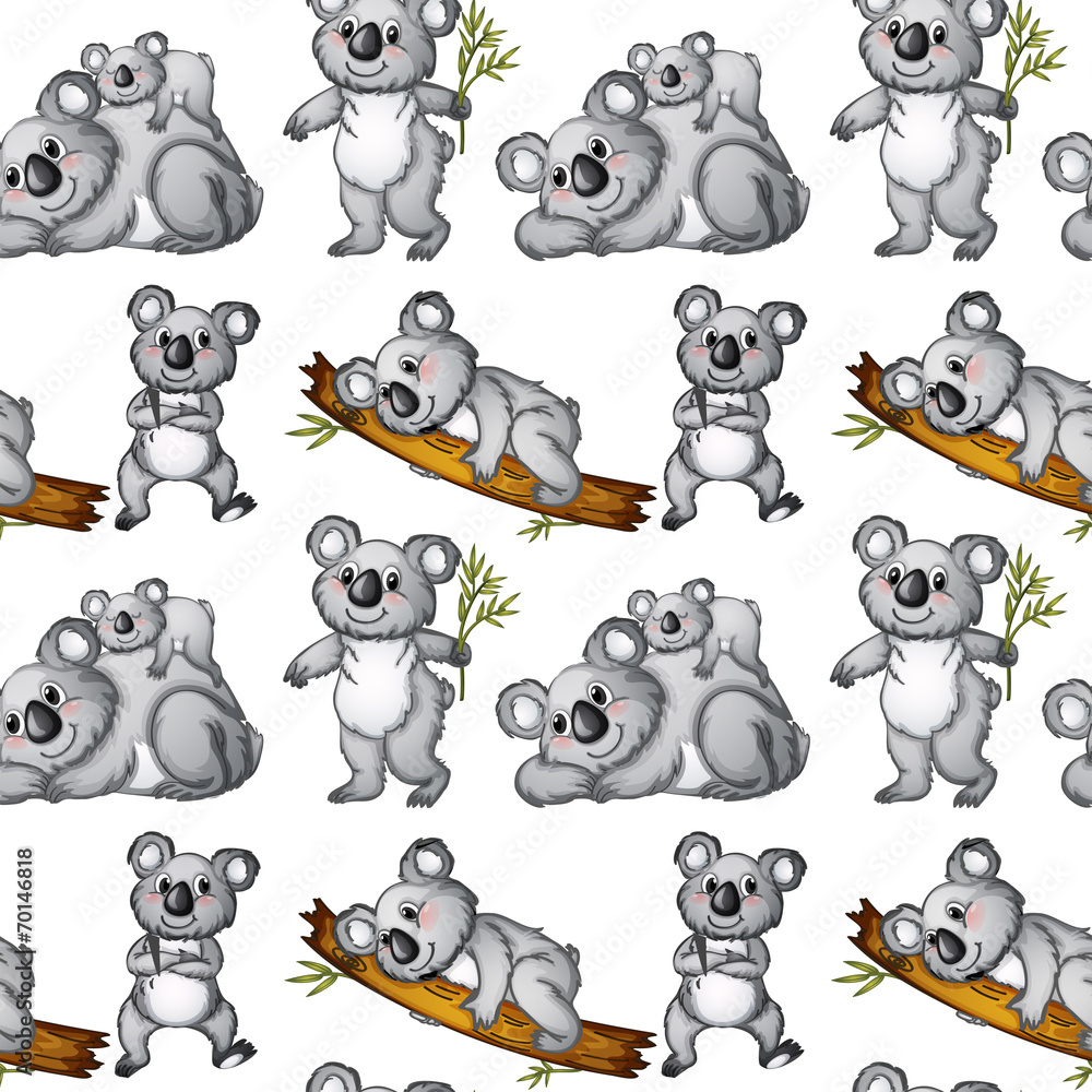 Naklejka premium Seamless koala