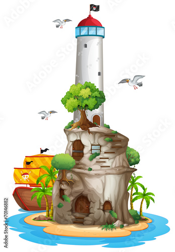 Lighthouse on island