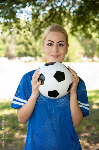 attractive female soccer player © dukibu