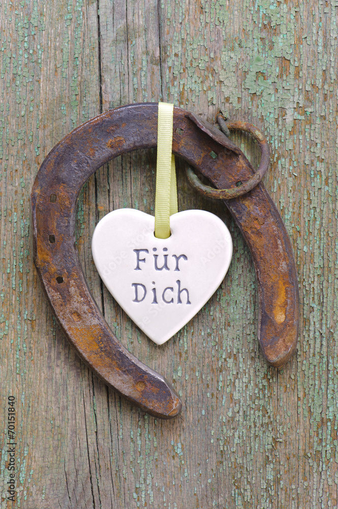 Glücksbringer Hufeisen und Herz der Liebe Stock Photo Adobe Stock