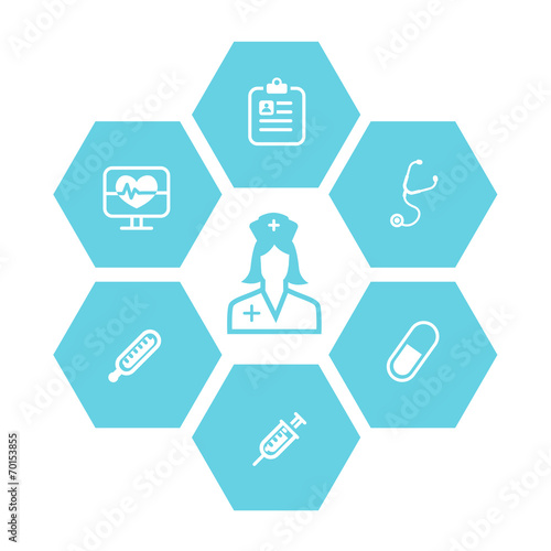 Medicine  and health icons vector background