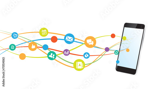 Smartphone communication internet connection background