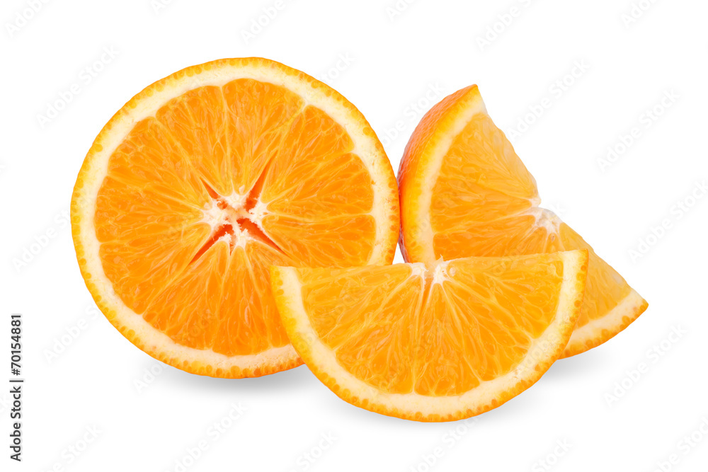 Slice of fresh orange isolated on white background Slice of fresh orange isolated on white background