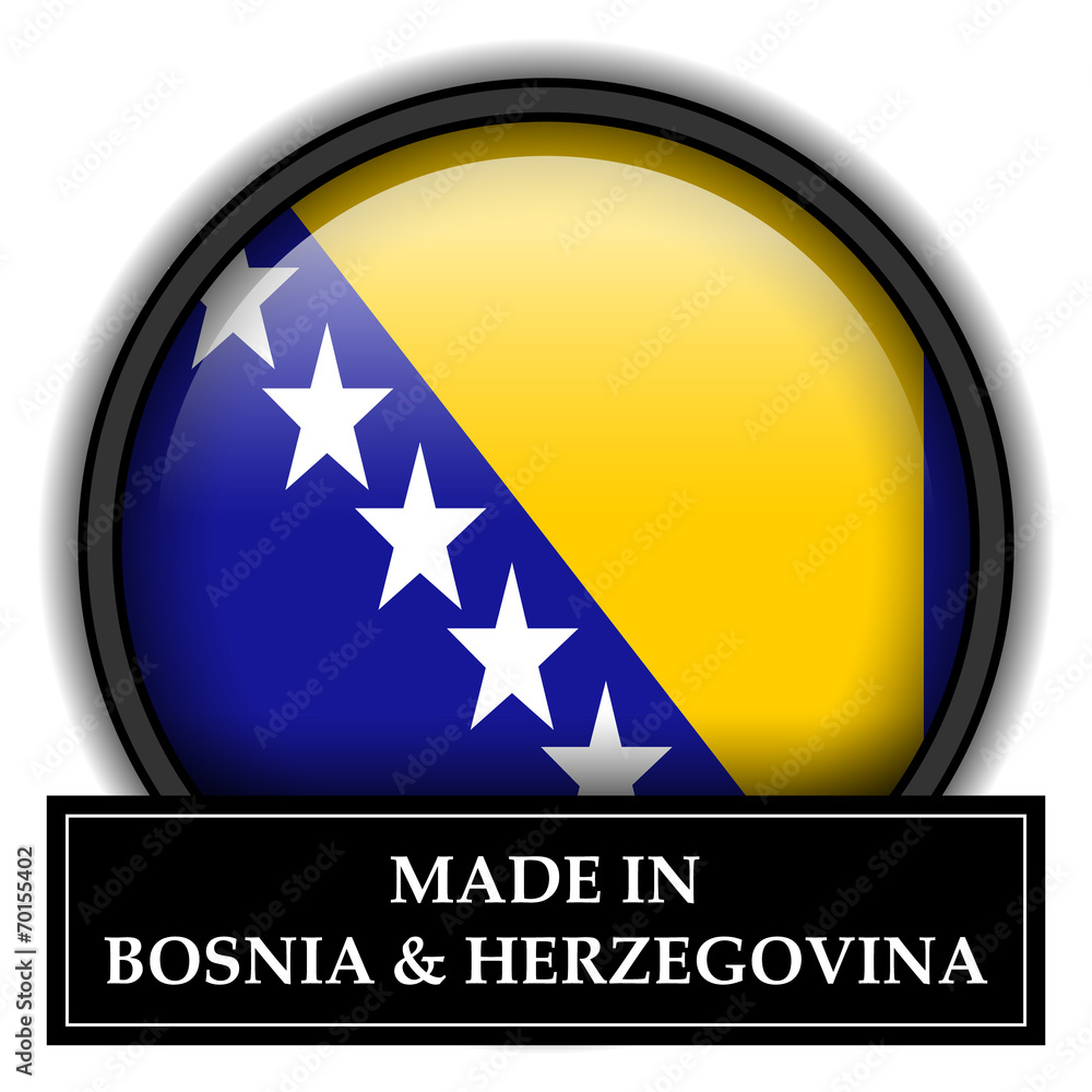 Obraz premium Made in button - Bosnia & Herzegovina