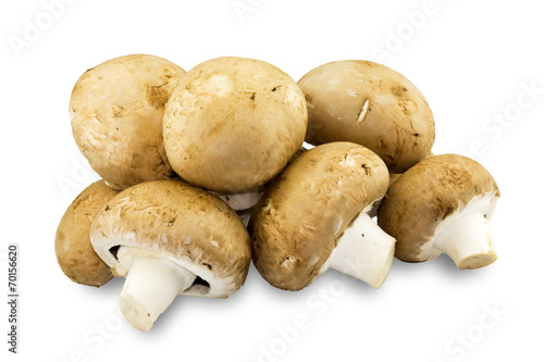 Fresh Chestnut Mushrooms isolated on white