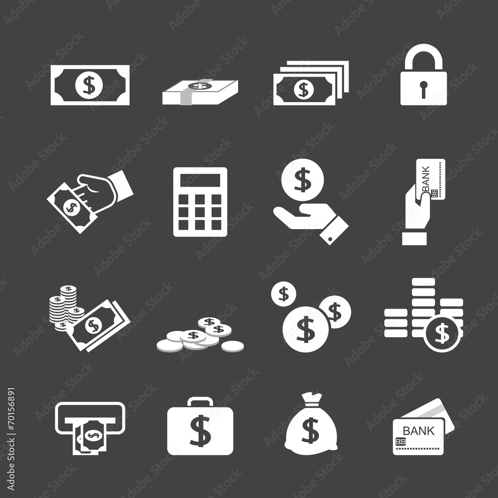 Money icons set Money icons set