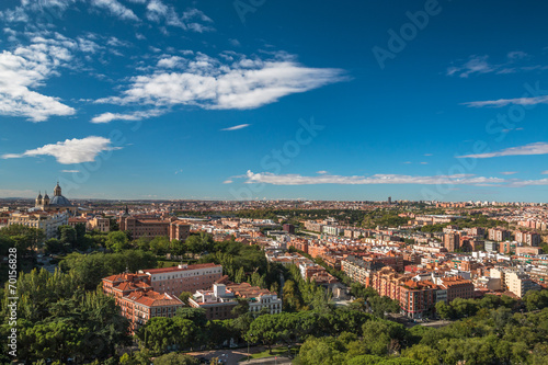 Birds eye view of Madrid Spain