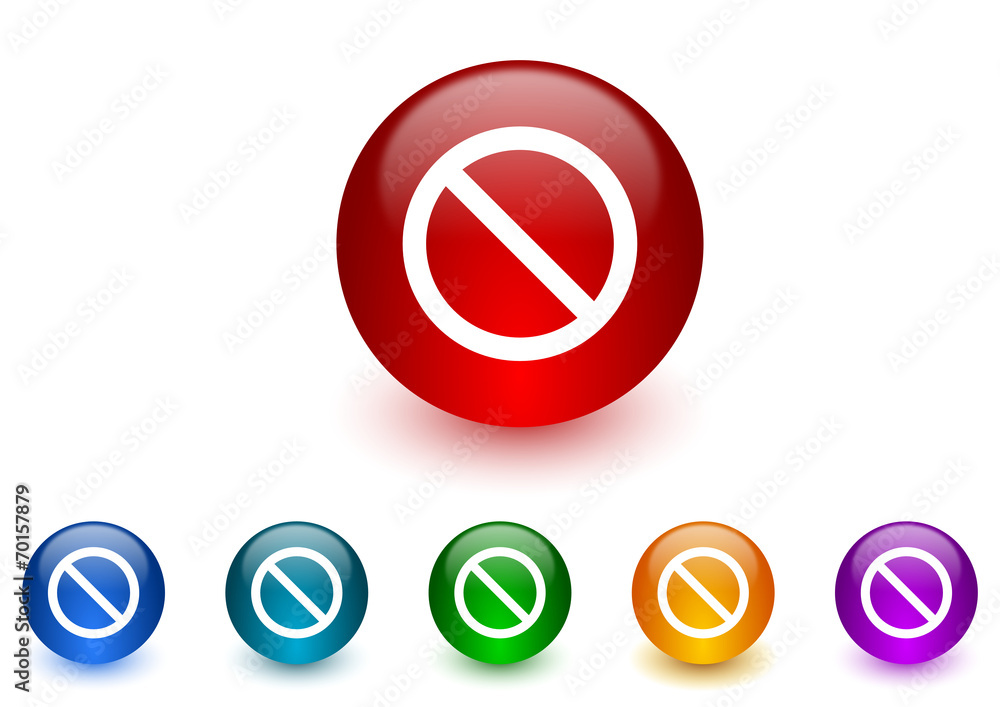 access denied internet icons colorful set access denied internet icons colorful set