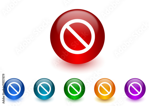 Free Download access denied internet icons colorful set - GFXLoad
