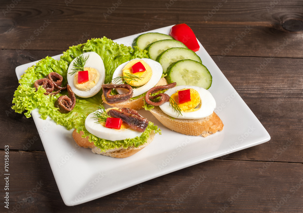 Crostini with anchovy Crostini with anchovy