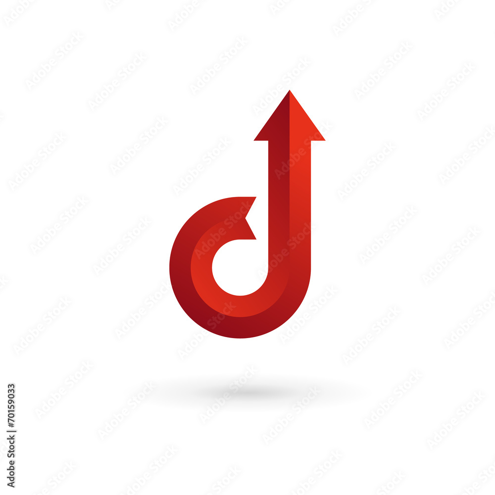 Letter D arrow ribbon logo icon design template elements Letter D arrow ribbon logo icon design template elements