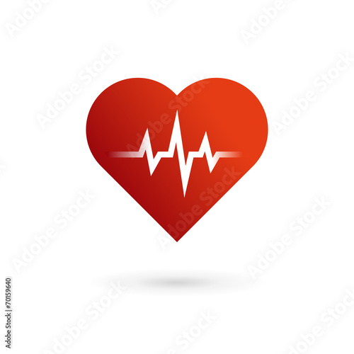Heart cardiology symbol logo icon design template elements