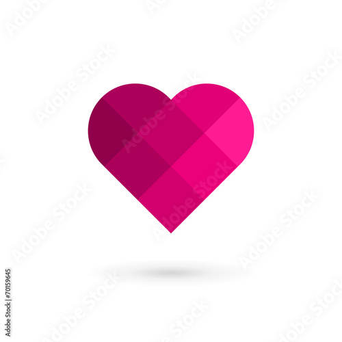 Mosaic heart symbol logo icon design template elements