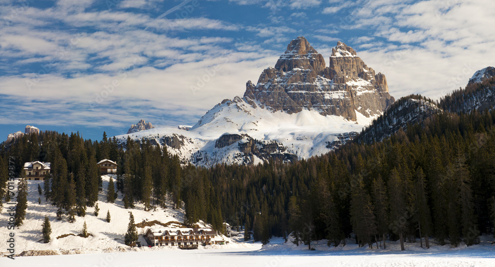 Dolomites Mountain in Winter, Italy