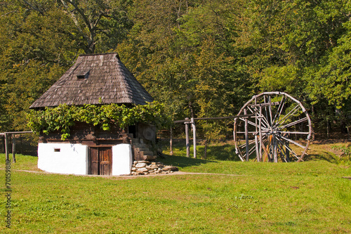 Old house and watermill photo