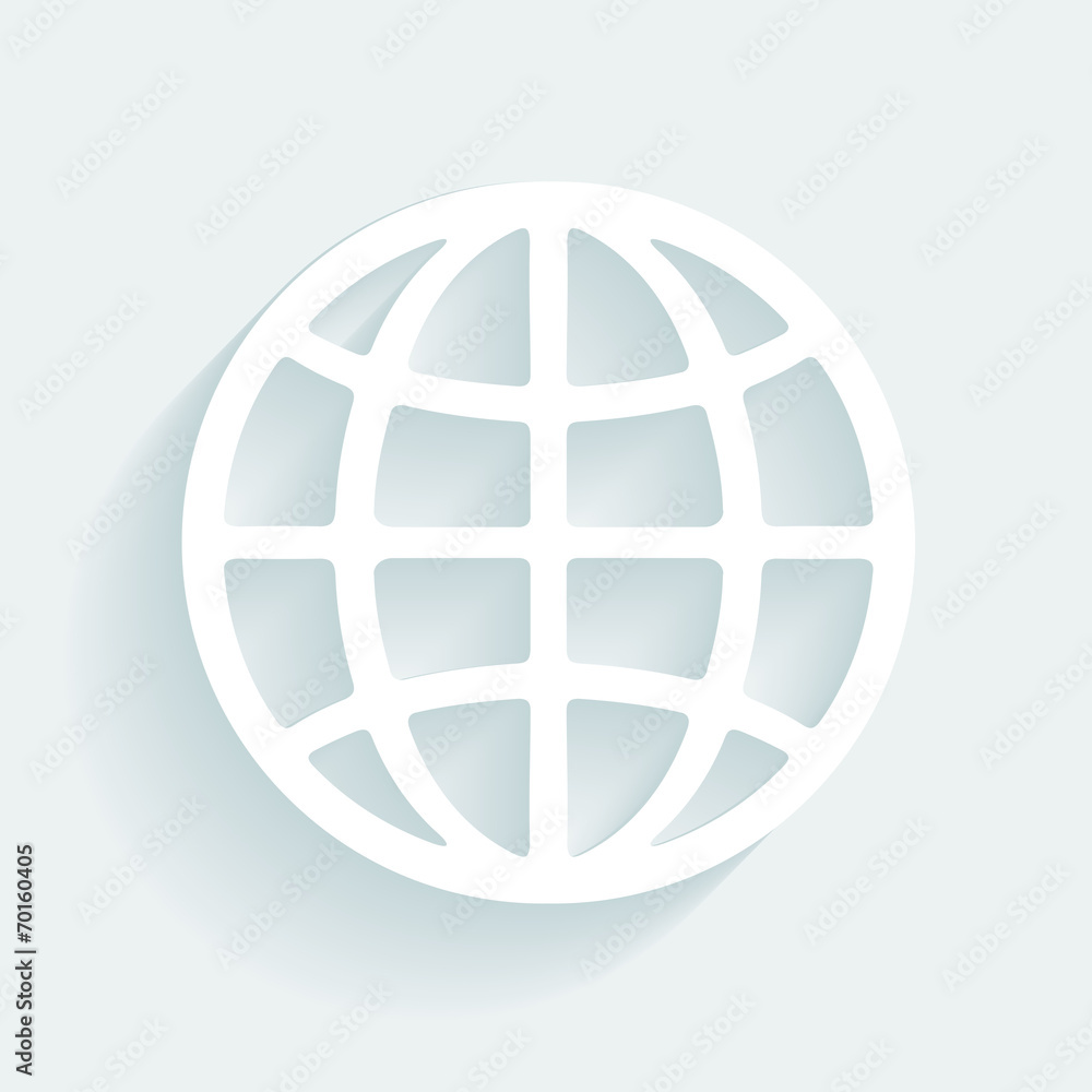 Symbol globe made of paper Symbol globe made of paper