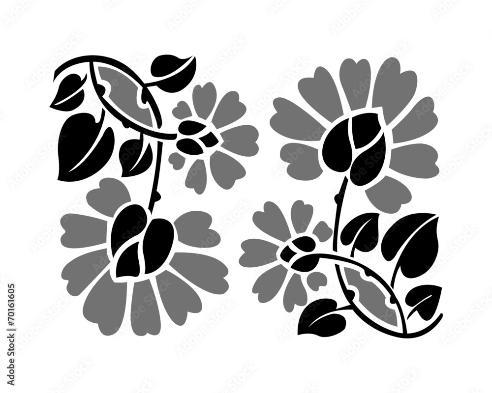 Floral grayscale pattern. Floral grayscale pattern.