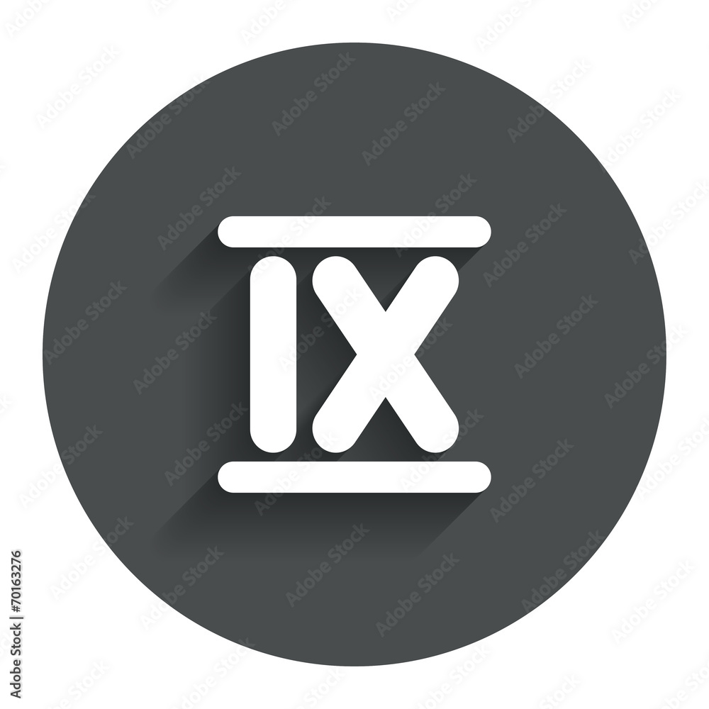 Nine Sign Roman numeral nine icon. Roman number nine sign. Stock Vector | Adobe Stock