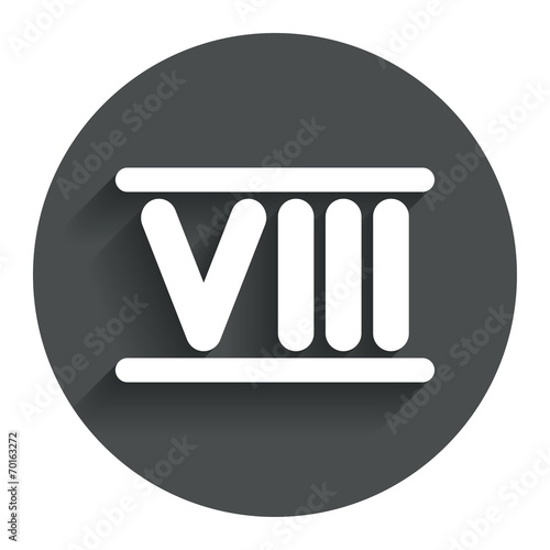 Roman numeral eight icon. Roman number eight sign.