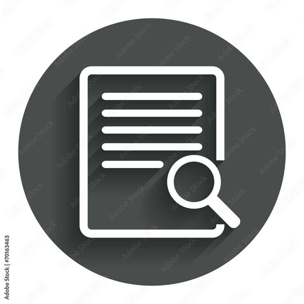 Search in file sign icon. Find in document.