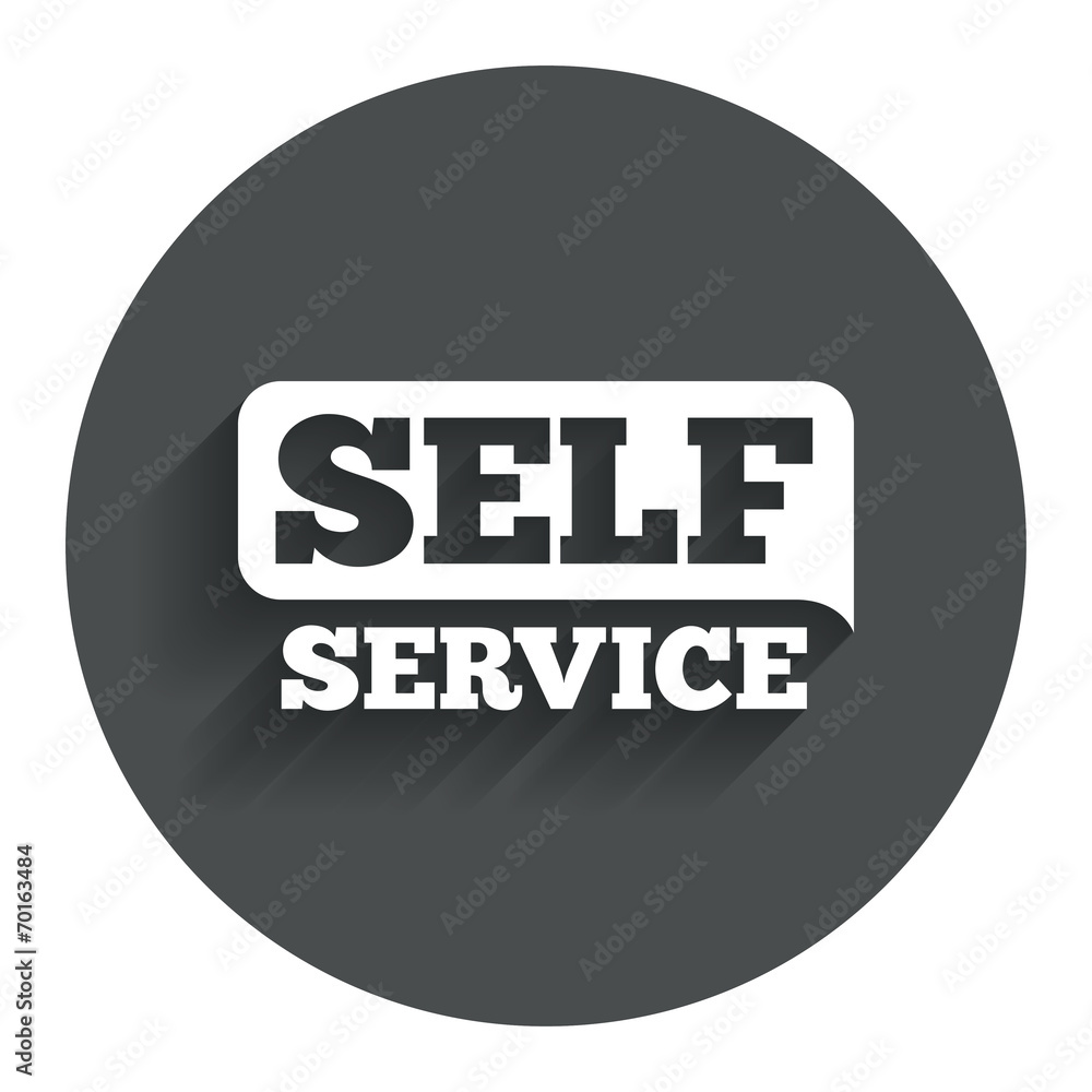 Self service sign icon. Maintenance button. Self service sign icon. Maintenance button.