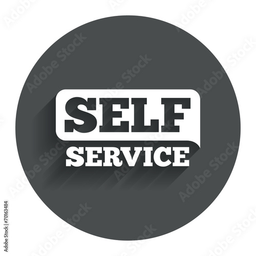 Self service sign icon. Maintenance button.