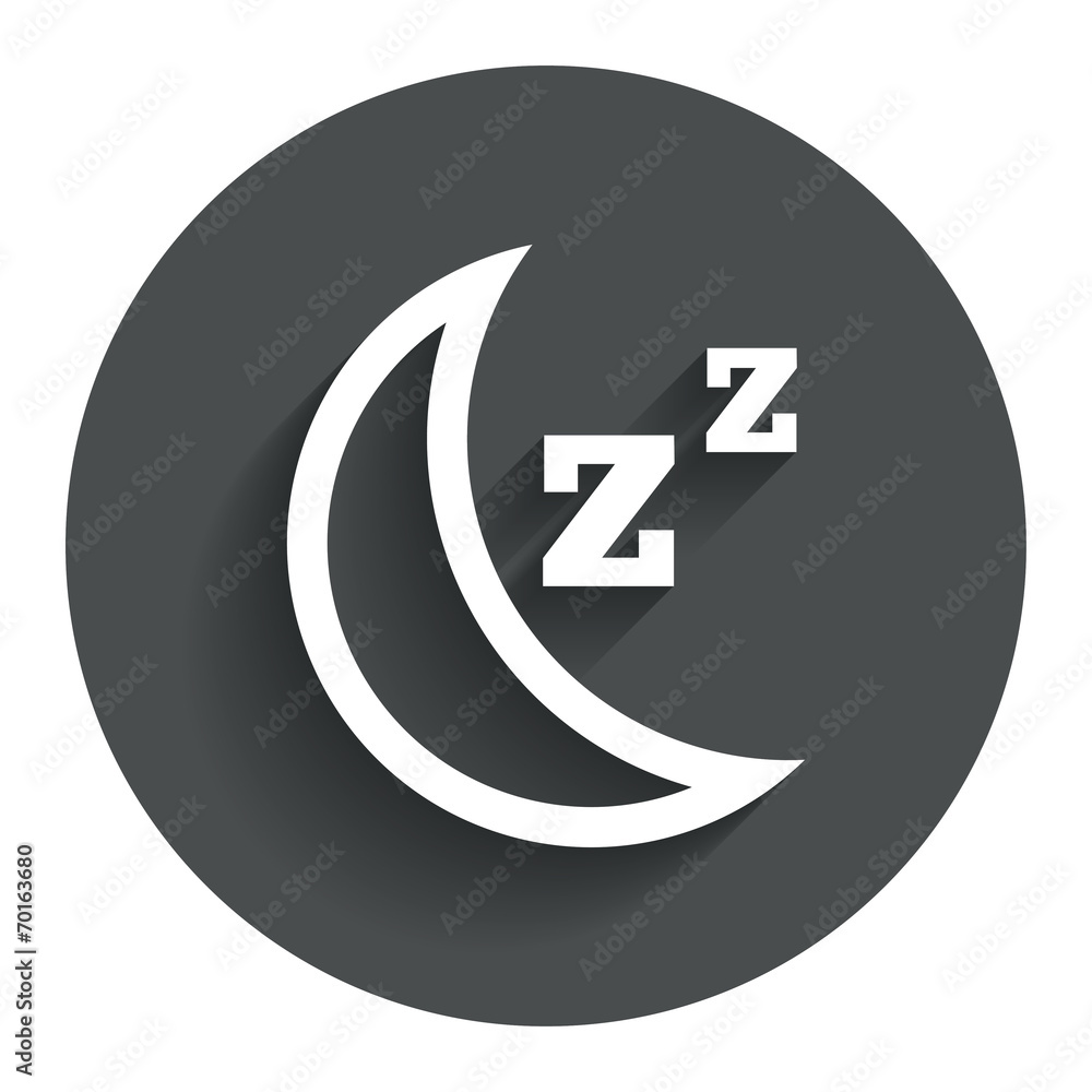 Sleep sign icon. Moon with zzz button. Sleep sign icon. Moon with zzz button.