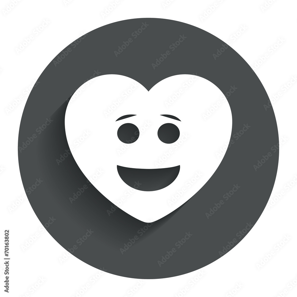 Smile heart face icon. Smiley symbol. Smile heart face icon. Smiley symbol.