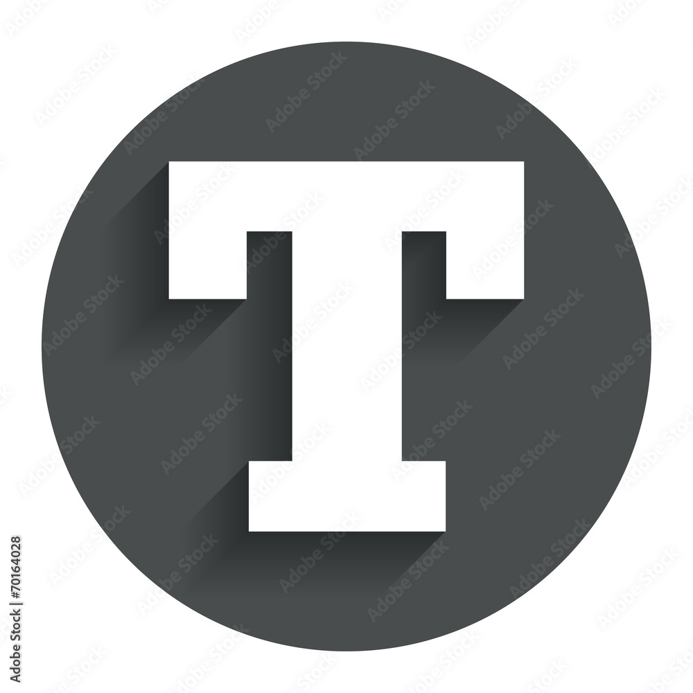 Fototapeta premium Text edit sign icon. Letter T button.