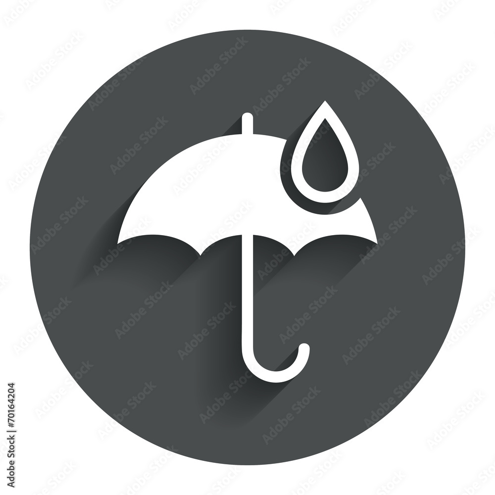Umbrella sign icon. Water drop symbol. Umbrella sign icon. Water drop symbol.