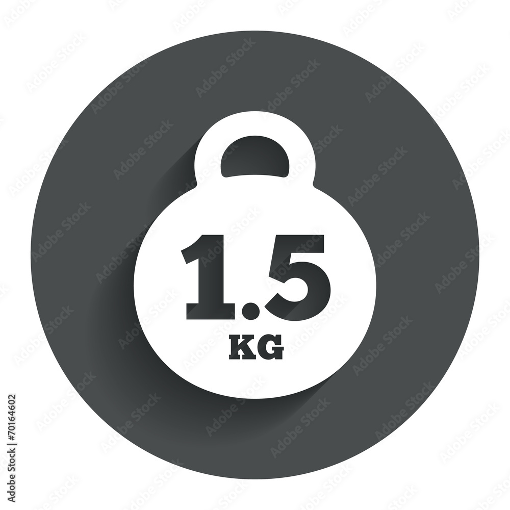 Weight sign icon. 1.5 kilogram (kg). Mail weight Weight sign icon. 1.5 kilogram (kg). Mail weight