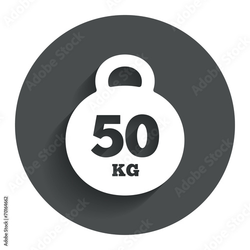 Weight sign icon. 50 kilogram (kg). Sport symbol