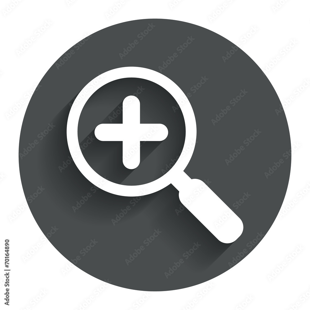 Magnifier glass sign icon. Zoom tool. Navigation Magnifier glass sign icon. Zoom tool. Navigation
