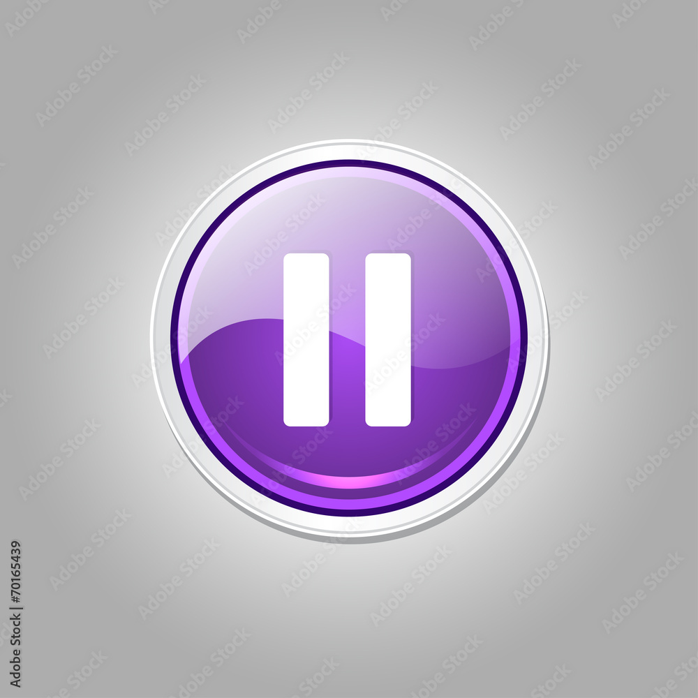Pause Circular Vector Purple Web Icon Button Pause Circular Vector Purple Web Icon Button