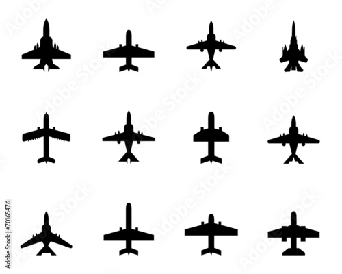 vector icons of airplanes