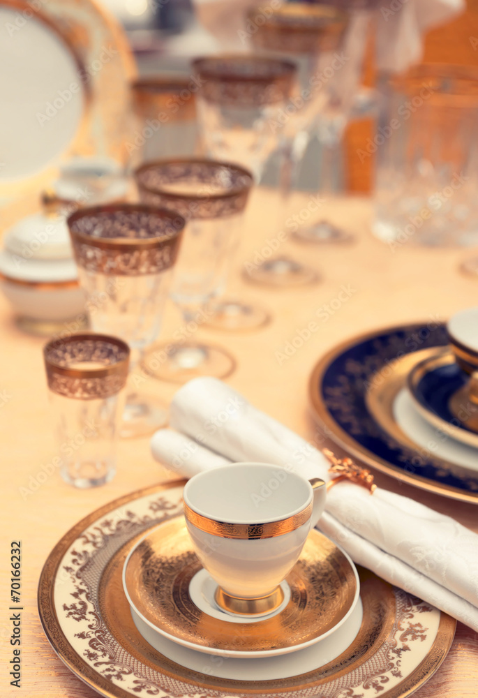 Set of fine bone porcelain dishware Set of fine bone porcelain dishware