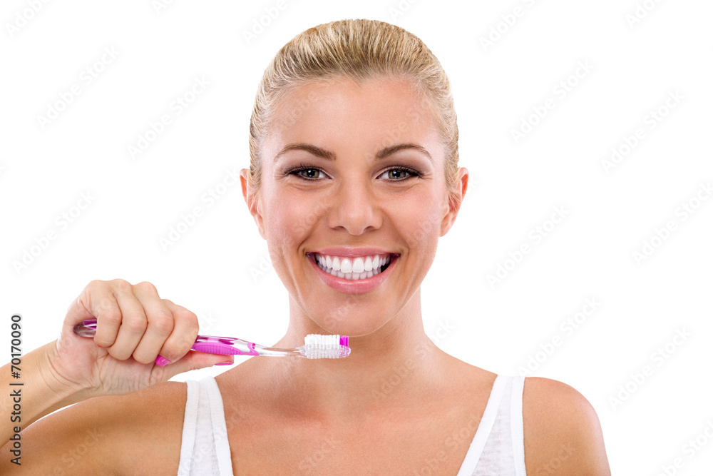 Beautiful girl brushing her teeth Beautiful girl brushing her teeth