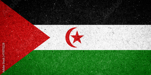 Western Sahara flag on paper background