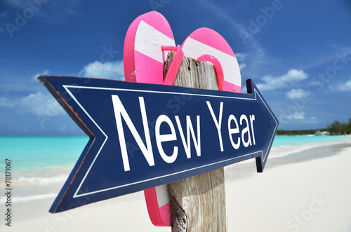 New Year sign on the beach © pincasso