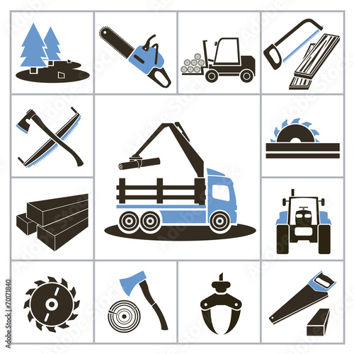 Woodworking industry icons
