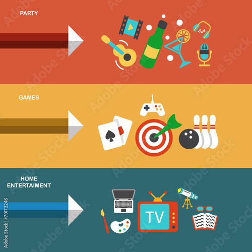 Entertainments flat banner