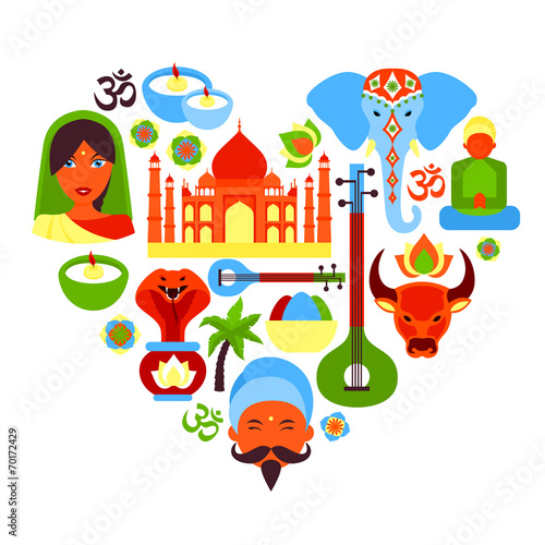 India symbols heart