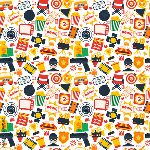 Action movie seamless pattern