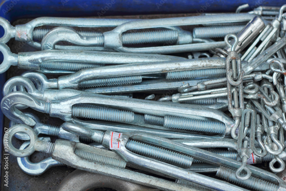 Fototapeta premium set of real used stainless spanners