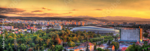 Panorama of Cluj-Napoca with stadium - Romania photo