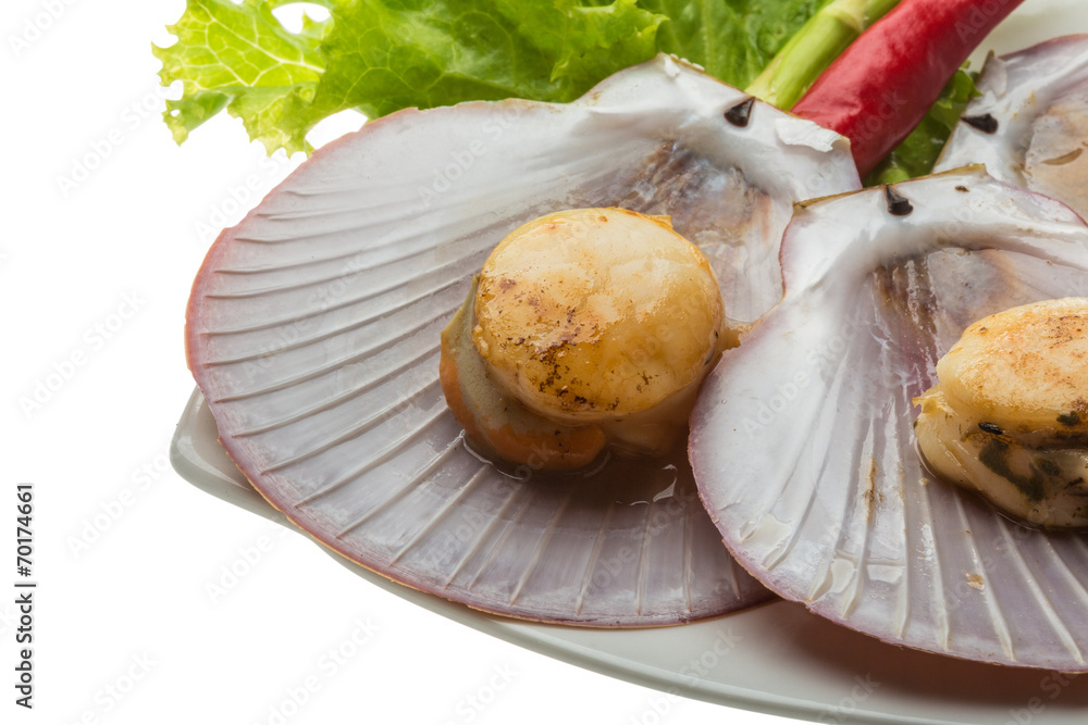 Grilled scallops