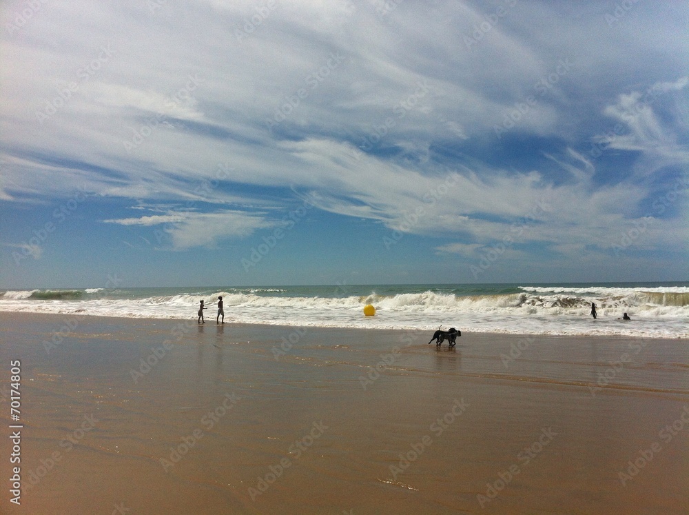 Brandung am Strand von Chiclana